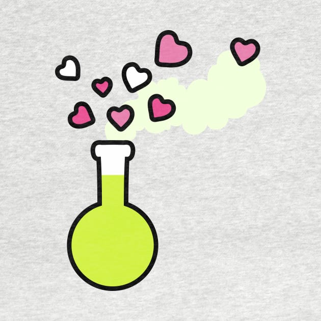 Love Magic Potion in a Laboratory Flask by XOOXOO